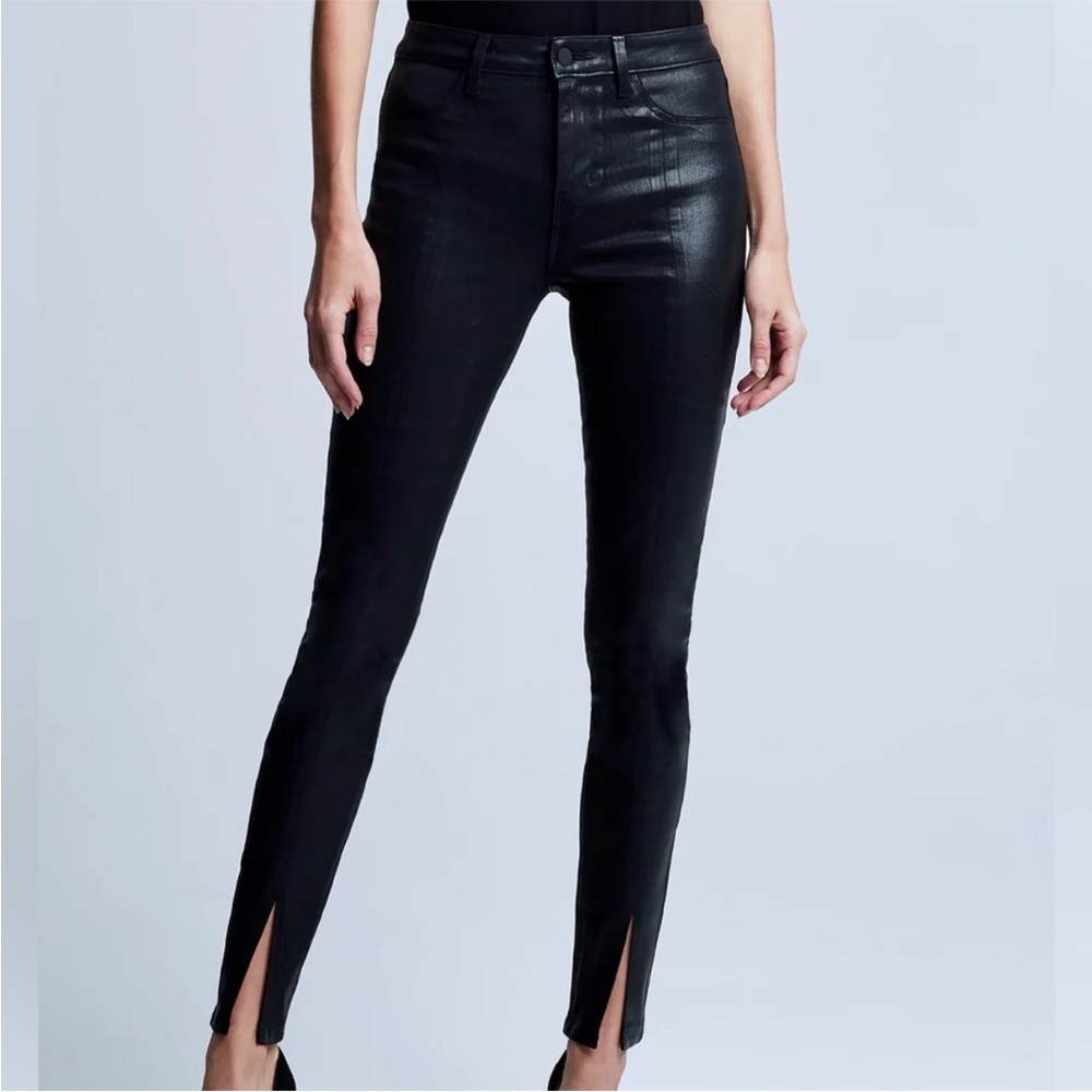 NWOT L'AGENCE Jyothi Coated Split Ankle High Rise Bodycon Skinny Jeans Size 29 - Picture 5 of 12